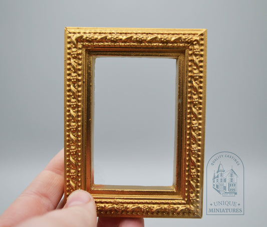 Large Gilded Shadowbox Frame | 2 6/8" x 3 6/8" | Ornamentation for Dollhouse Miniatures