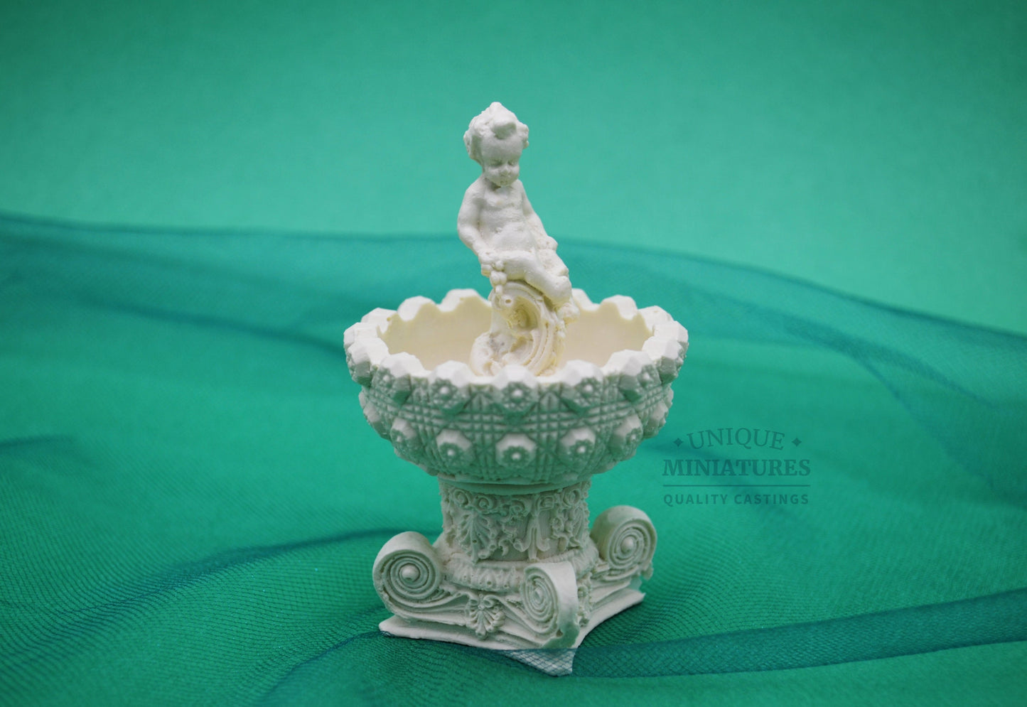 Cherub Pedestal Fountain | Ornamentation for Dollhouse