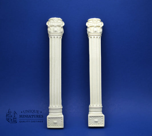Floral Column | Ornate Miniature Decor | Set of Two