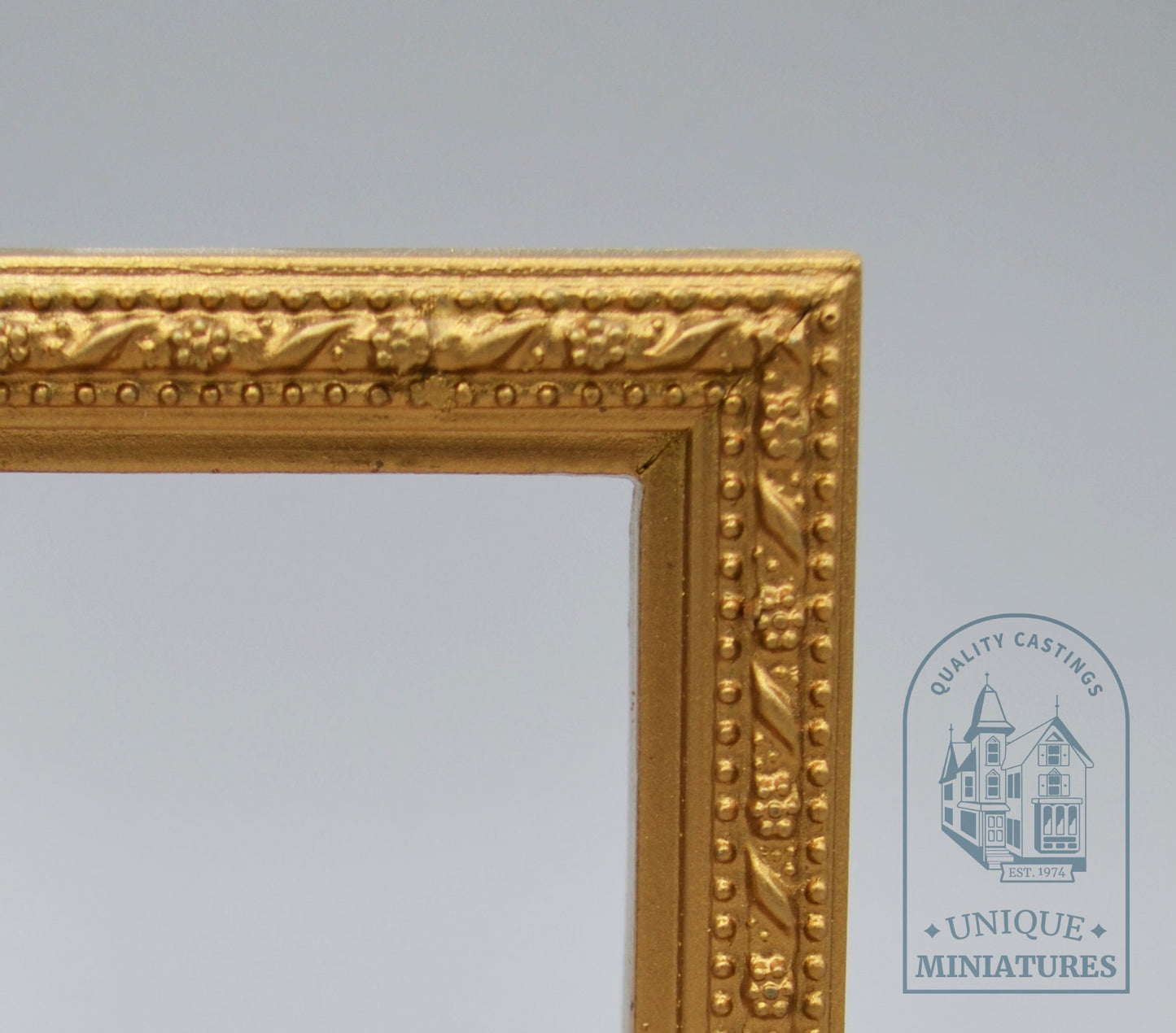 Large Gilded Shadowbox Frame | 2 6/8" x 3 6/8" | Ornamentation for Dollhouse Miniatures