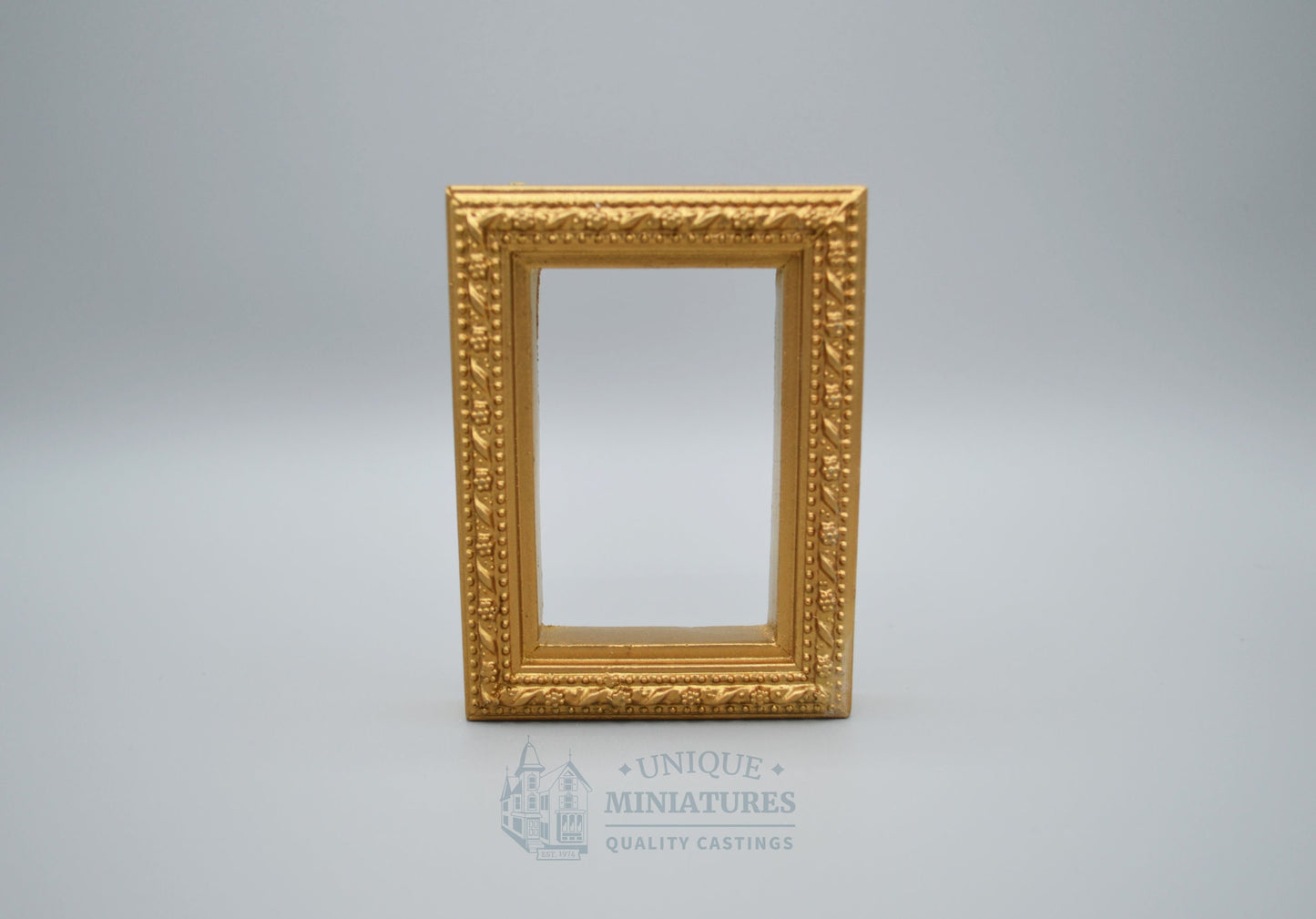 Large Gilded Shadowbox Frame | 2 6/8" x 3 6/8" | Ornamentation for Dollhouse Miniatures