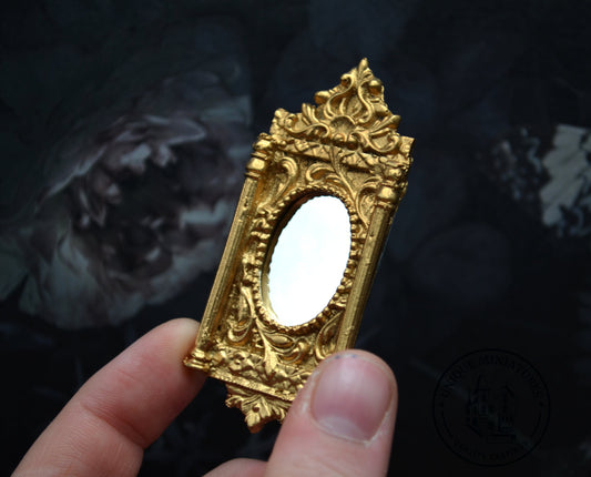 Little French Rococo Mirror | 1 1/4" x 2 1/3" | Ornamentation for Dollhouse Miniatures