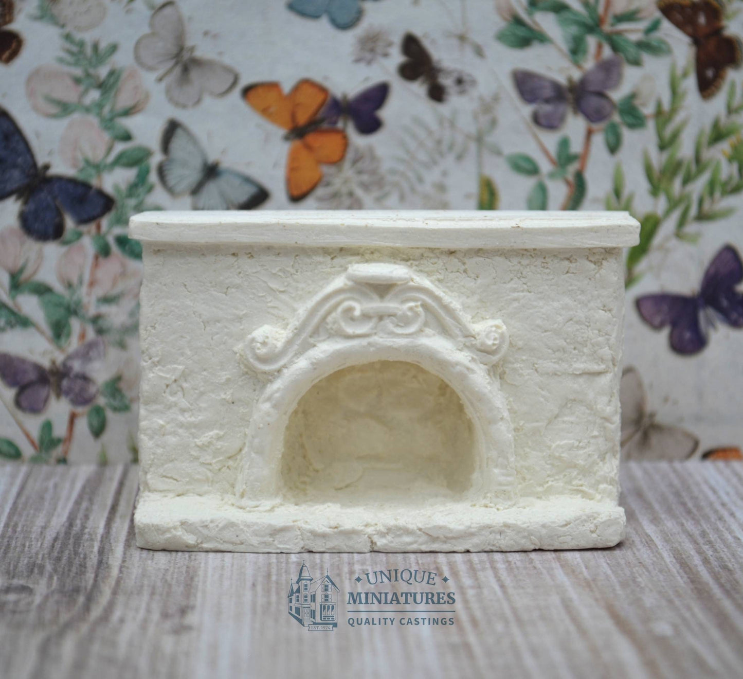 Stucco-Textured Fireplace | Ornamentation for Dollhouse