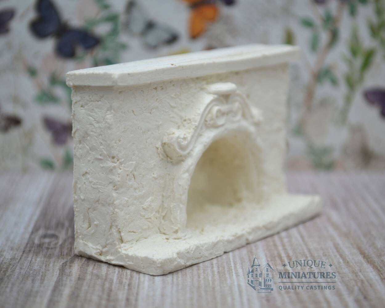 Stucco-Textured Fireplace | Ornamentation for Dollhouse