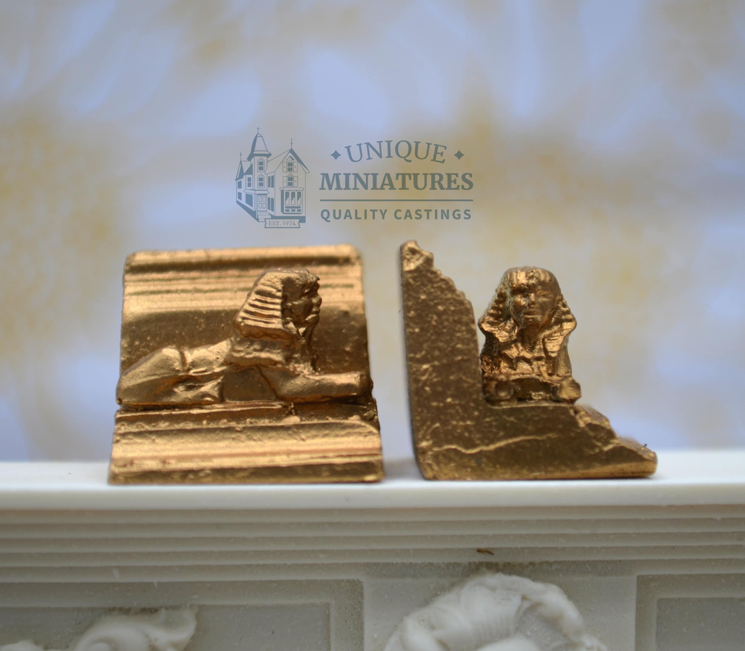 Miniature Sphinx Bookend | Decor for Dollhouse | Set of Two ...