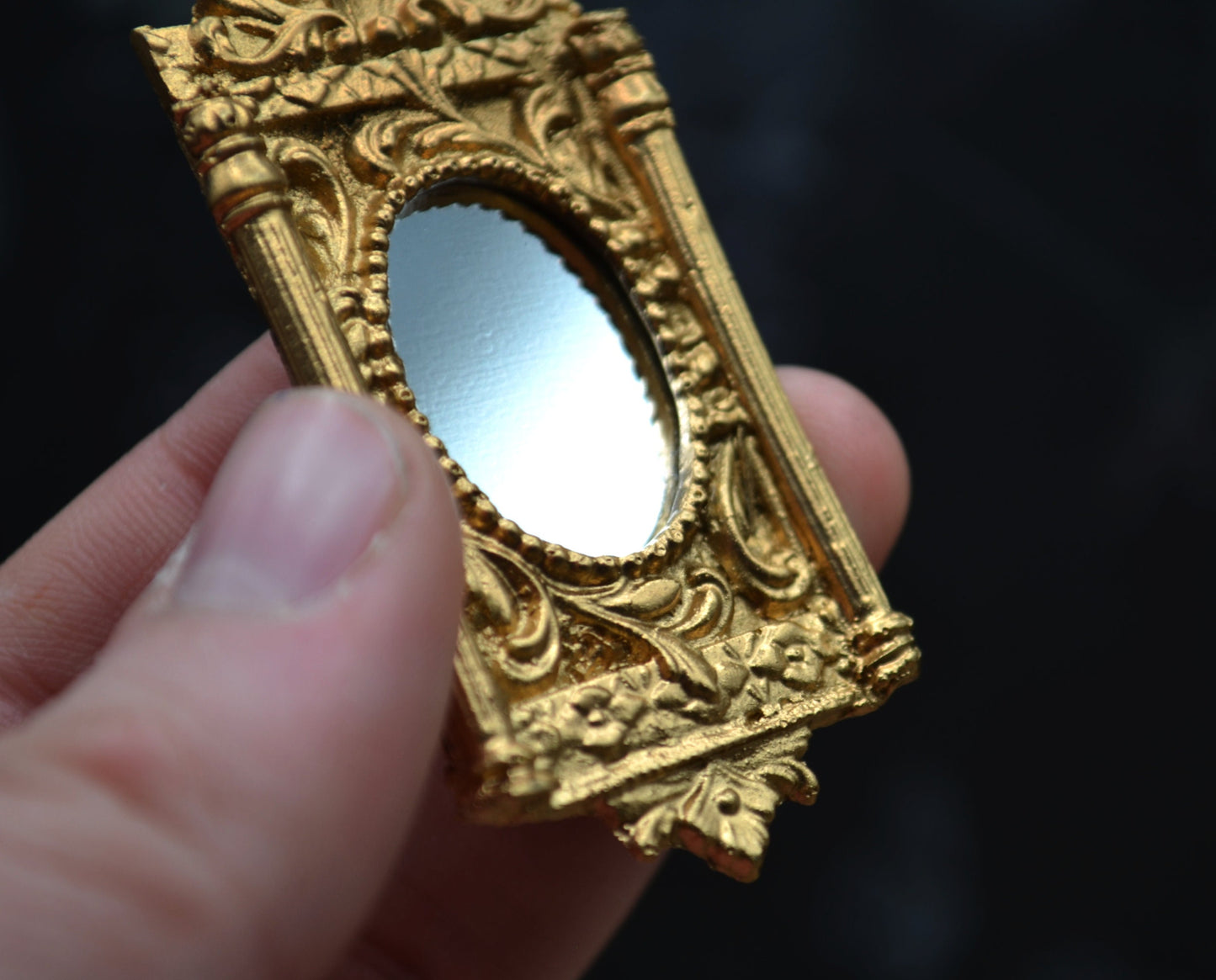 Little French Rococo Mirror | 1 1/4" x 2 1/3" | Ornamentation for Dollhouse Miniatures