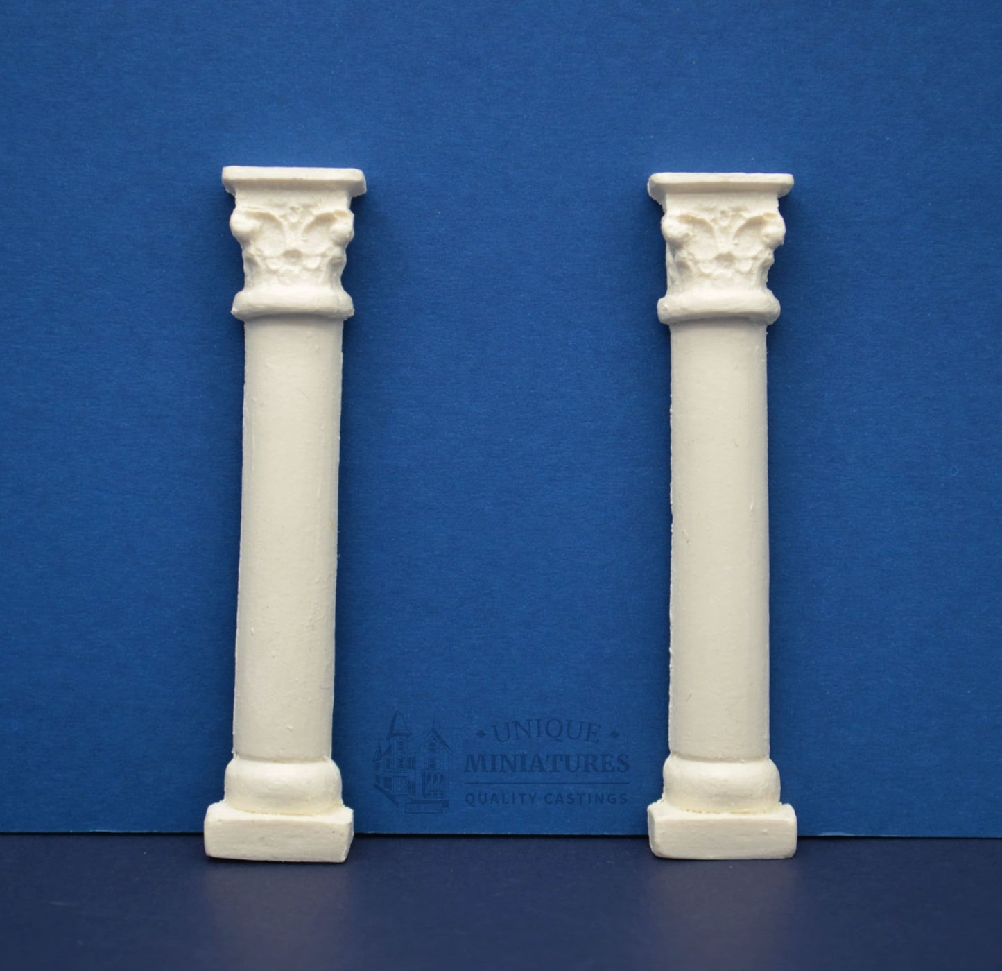 Small Carved Column | Ornate Miniature Decor | Set of Two