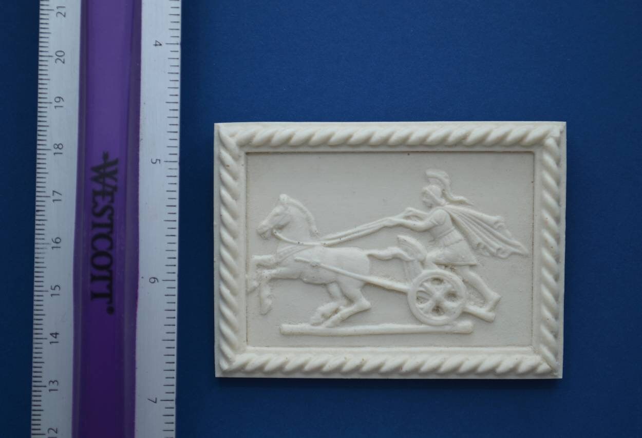 Chariot Wall Plaque | Ceiling Carving | Ornament for Dollhouse Miniatures
