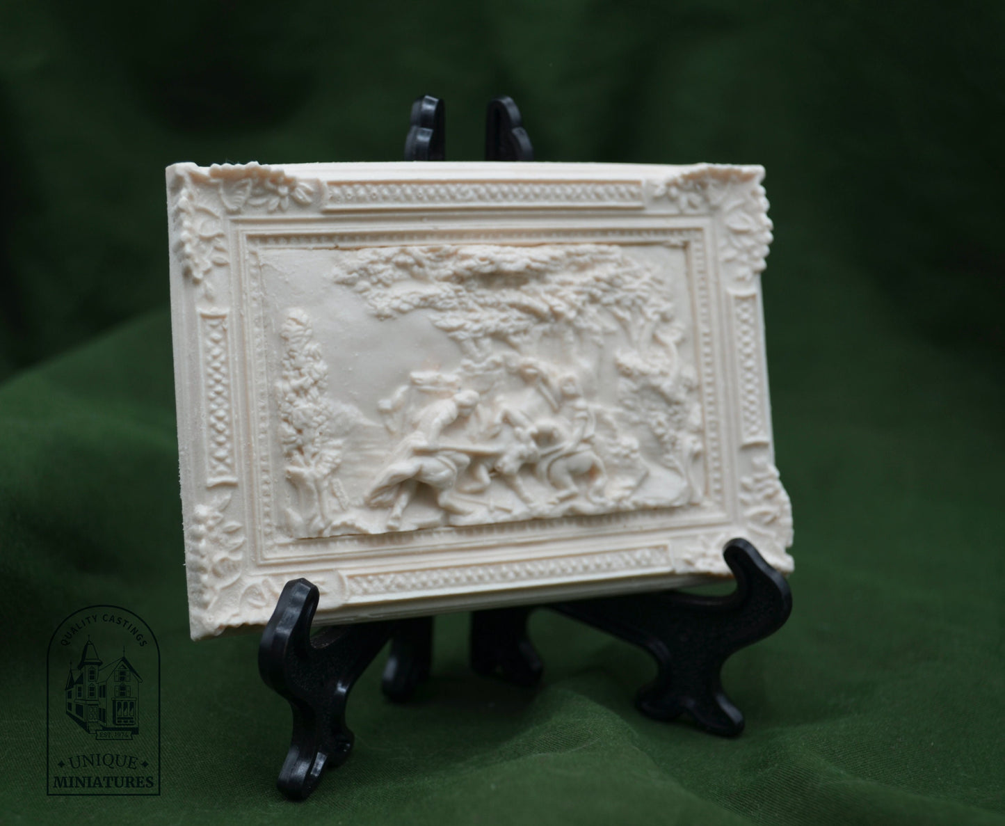 The Victory | Framed Hunting Scene | Miniature Ceiling Carving