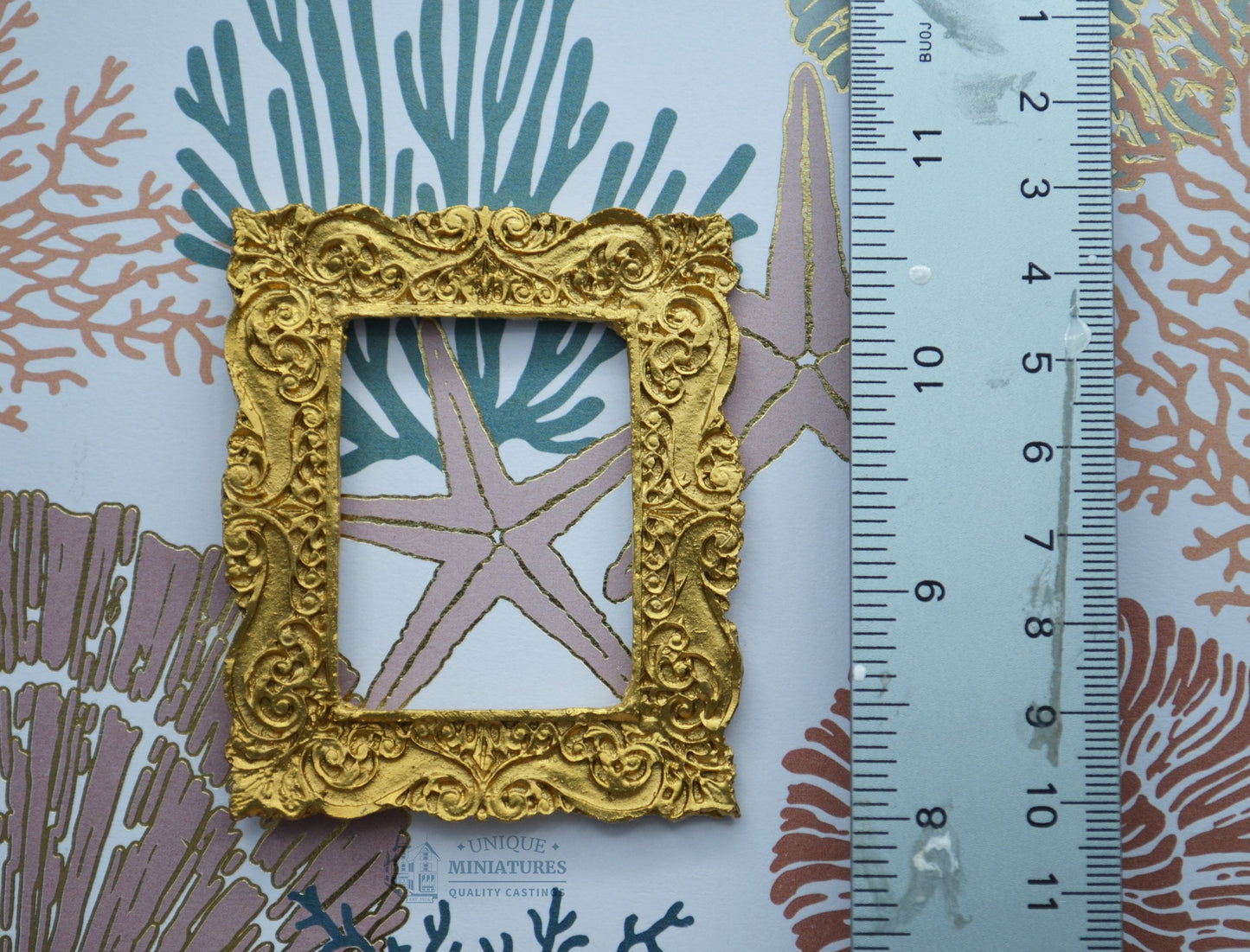 Gold Victorian Floral Frame | Ornamentation for Dollhouses