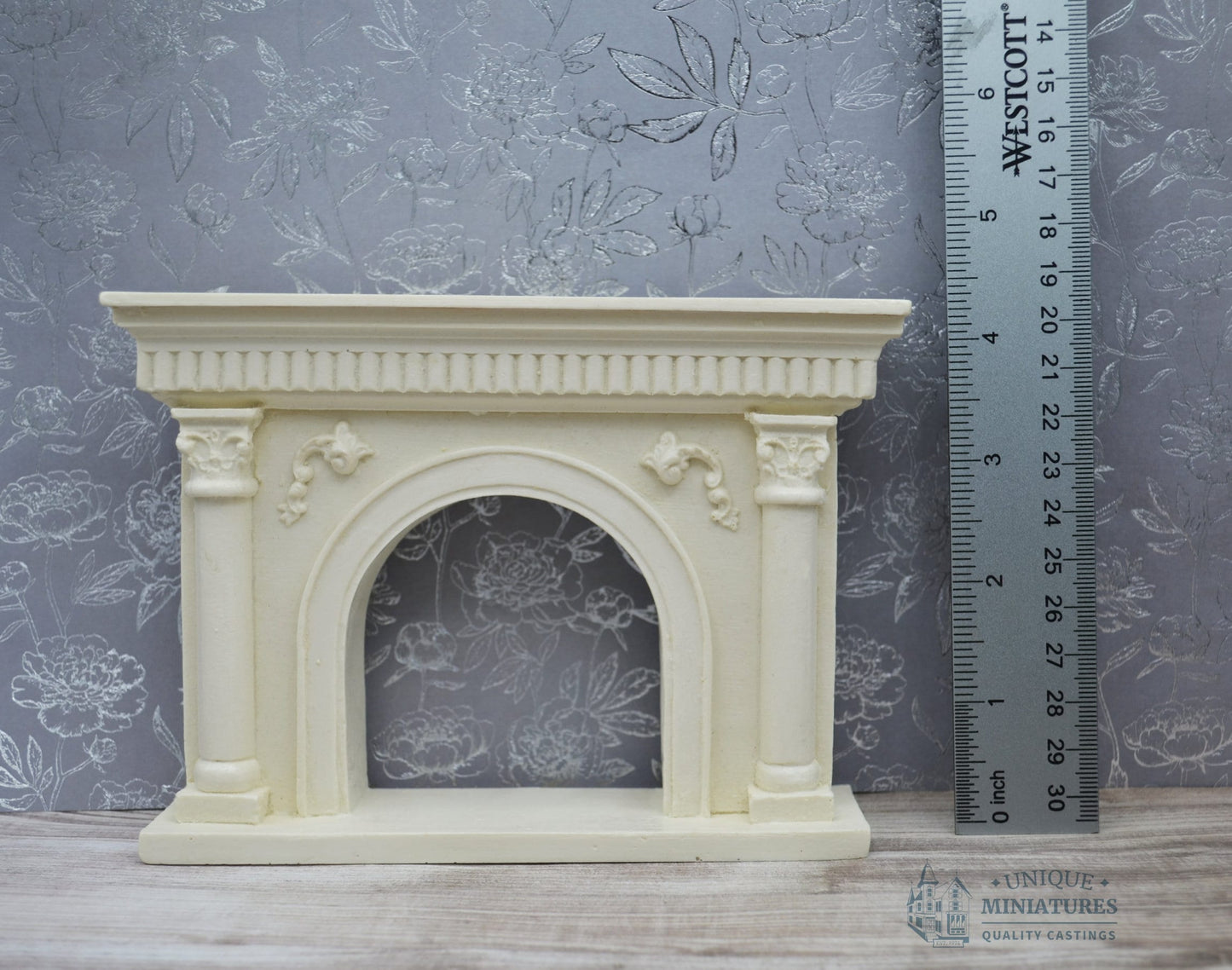 Thick Scroll Column Fireplace | Ornamentation for Dollhouse