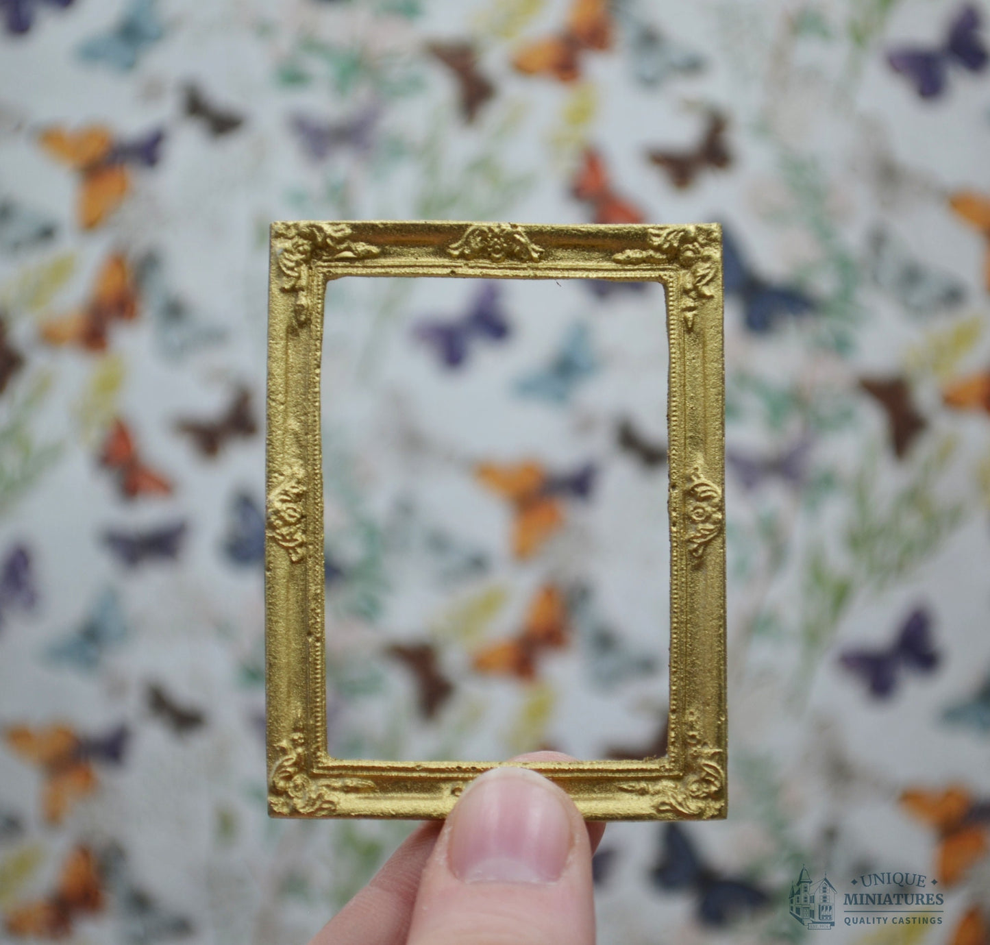 Dainty Gold Rose Frame | Ornamentation for Dollhouses