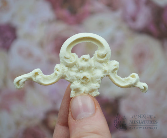Camellia and Vine Miniature Ceiling Carving | Ornamentation for Dollhouse | Set of Four