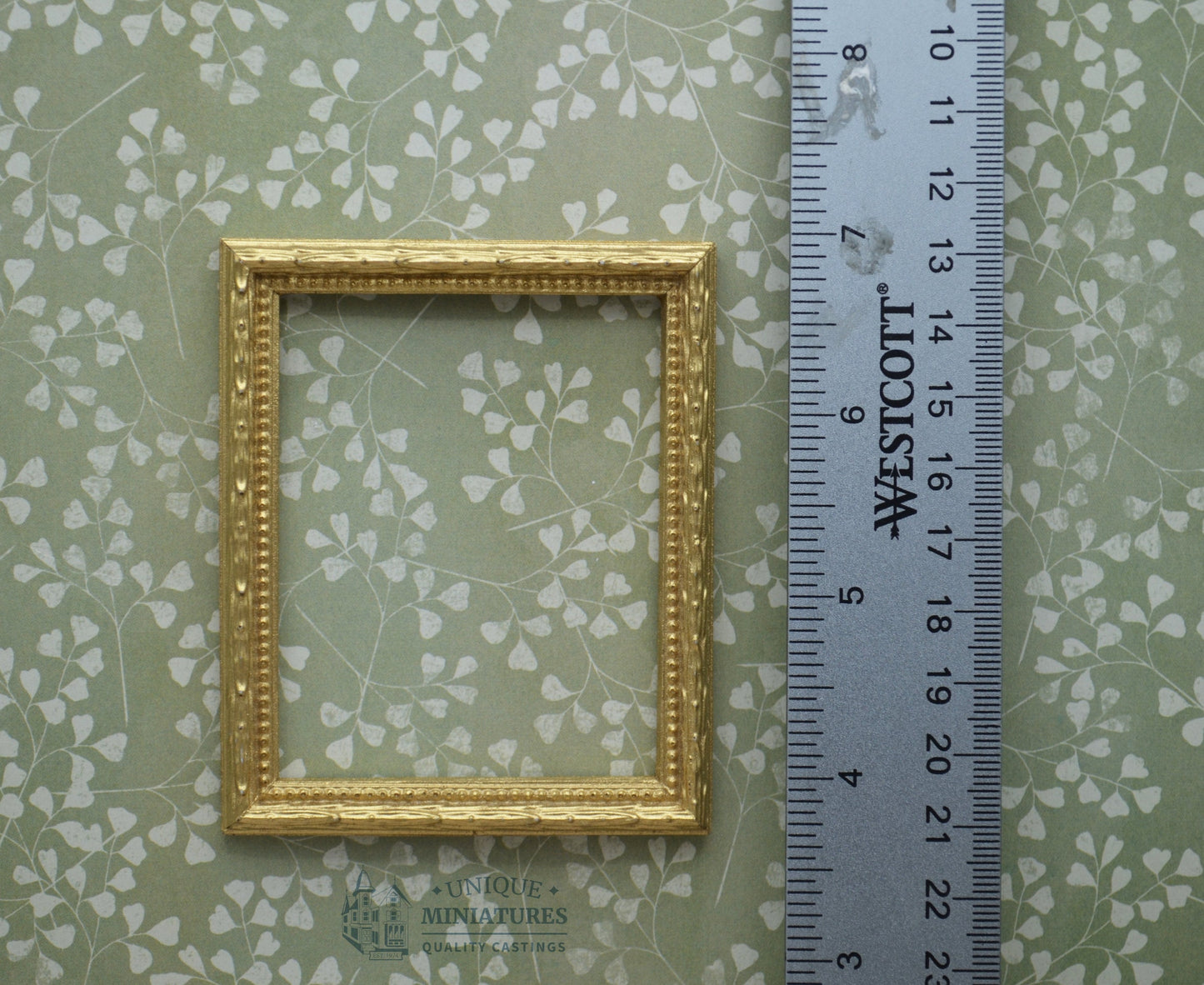 Small Textured Gold Frame | Miniature for Dollhouses