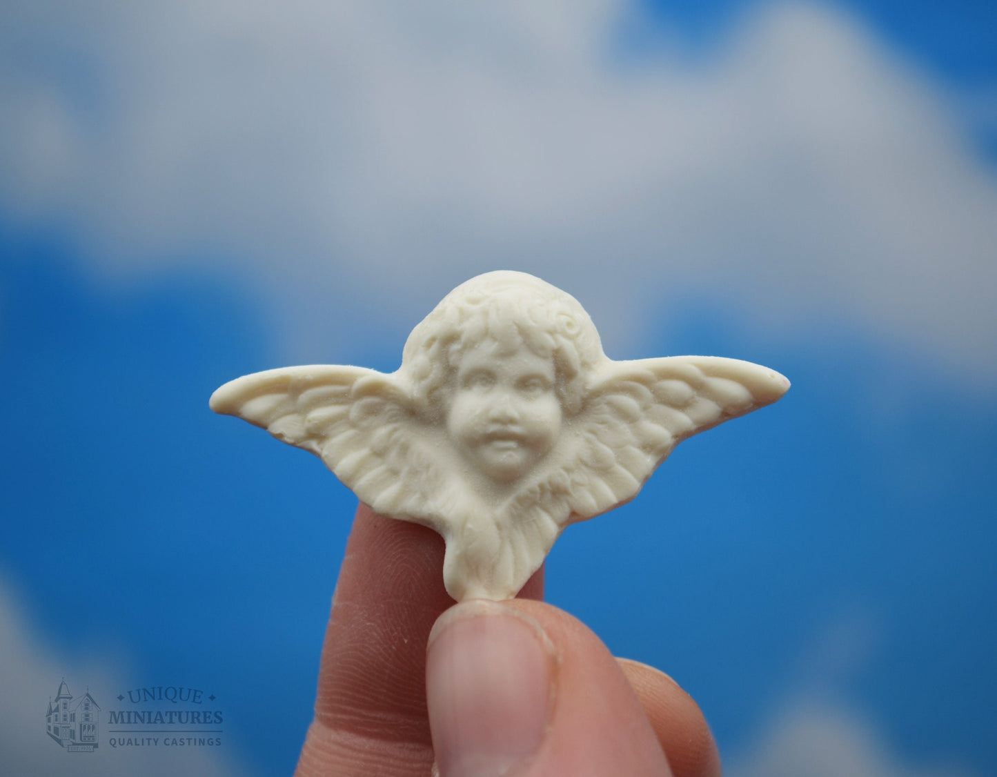 Small Angel Head Appliqué | Ornamentation for Dollhouse | 2 Count