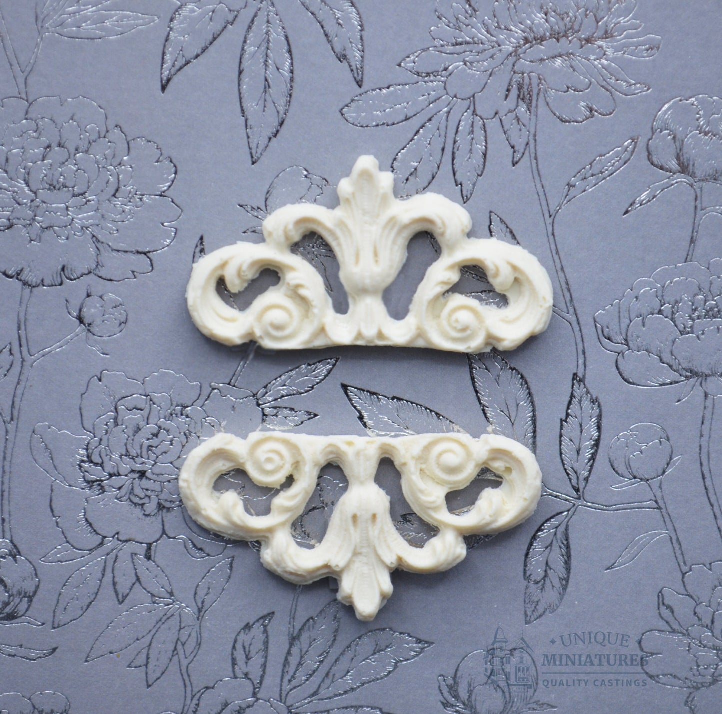 Tiara Scroll Appliqué | Ornamentation for Dollhouse | 2 Count