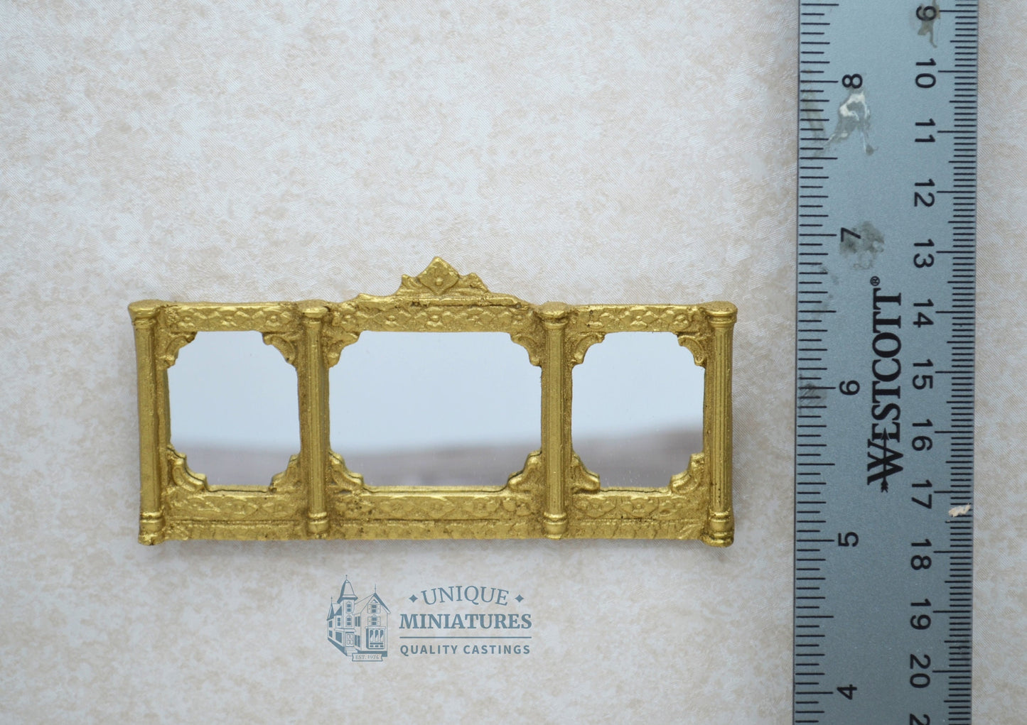 Versailles Three-Paneled Mirror | Ornamentation for Dollhouse