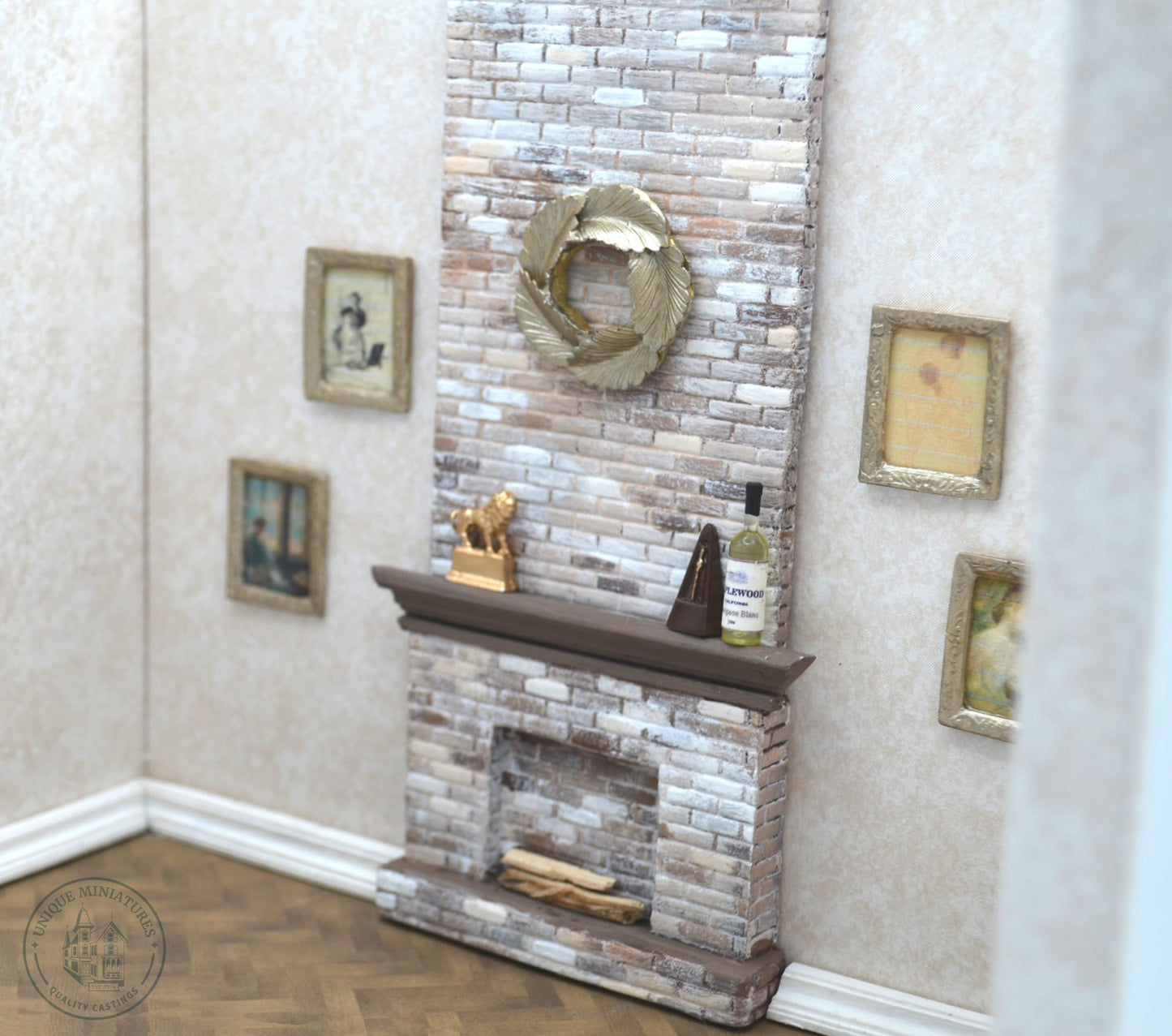 DIY Miniature Rustic Brick Halfscale Fireplace Crafting Kit