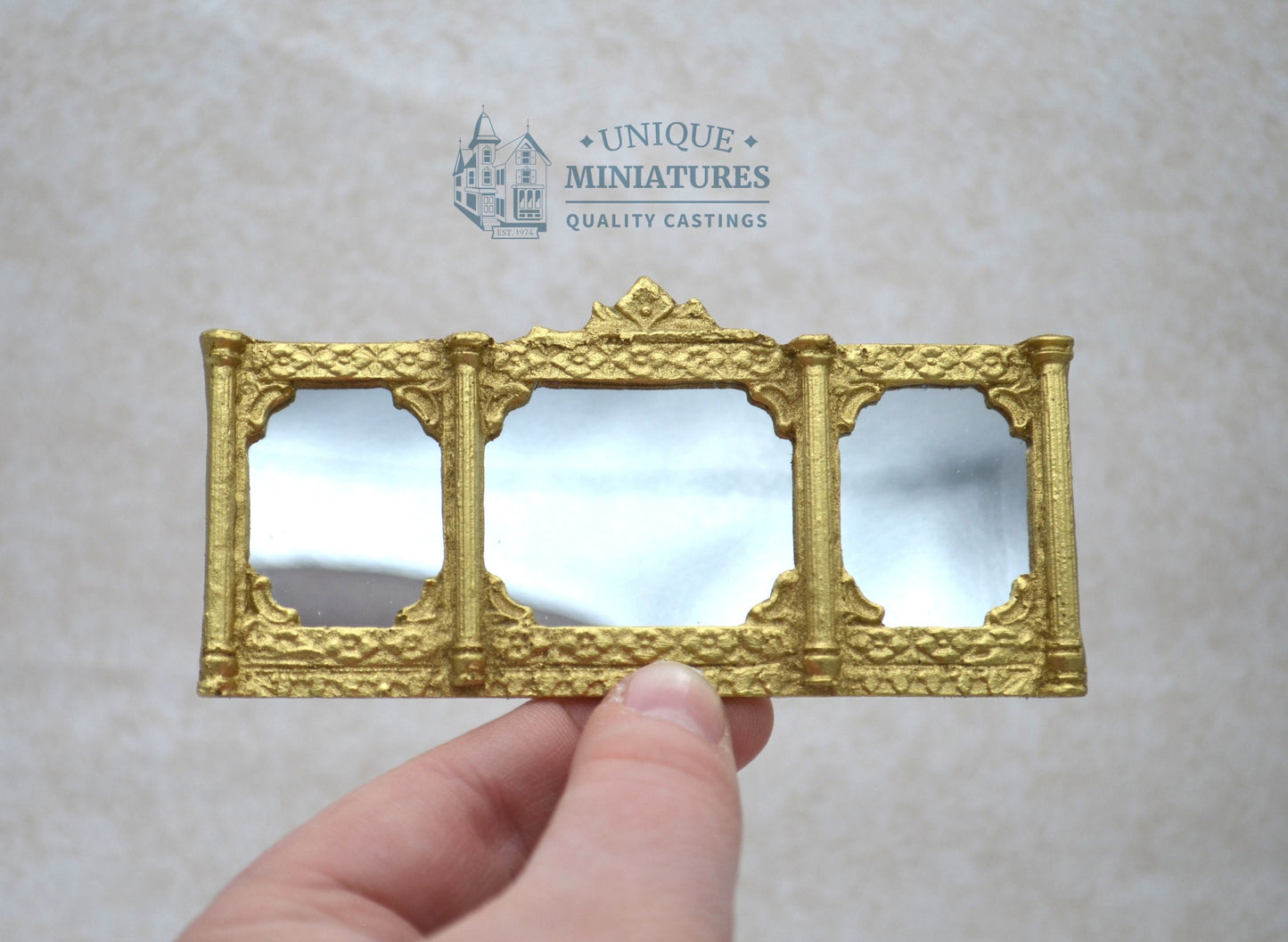Versailles Three-Paneled Mirror | Ornamentation for Dollhouse