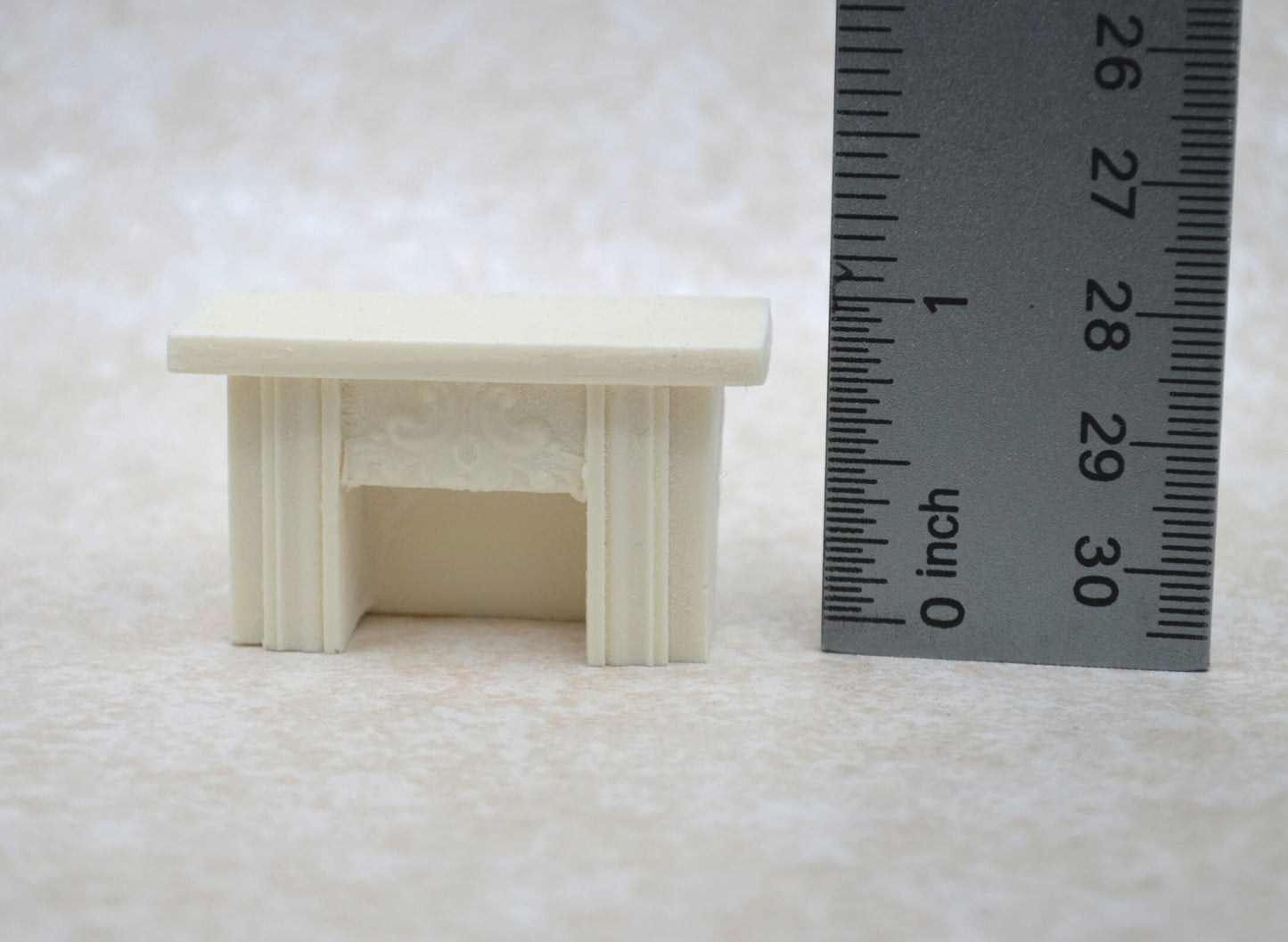 Small Scroll Crest Fireplace | Ornamentation for Dollhouse