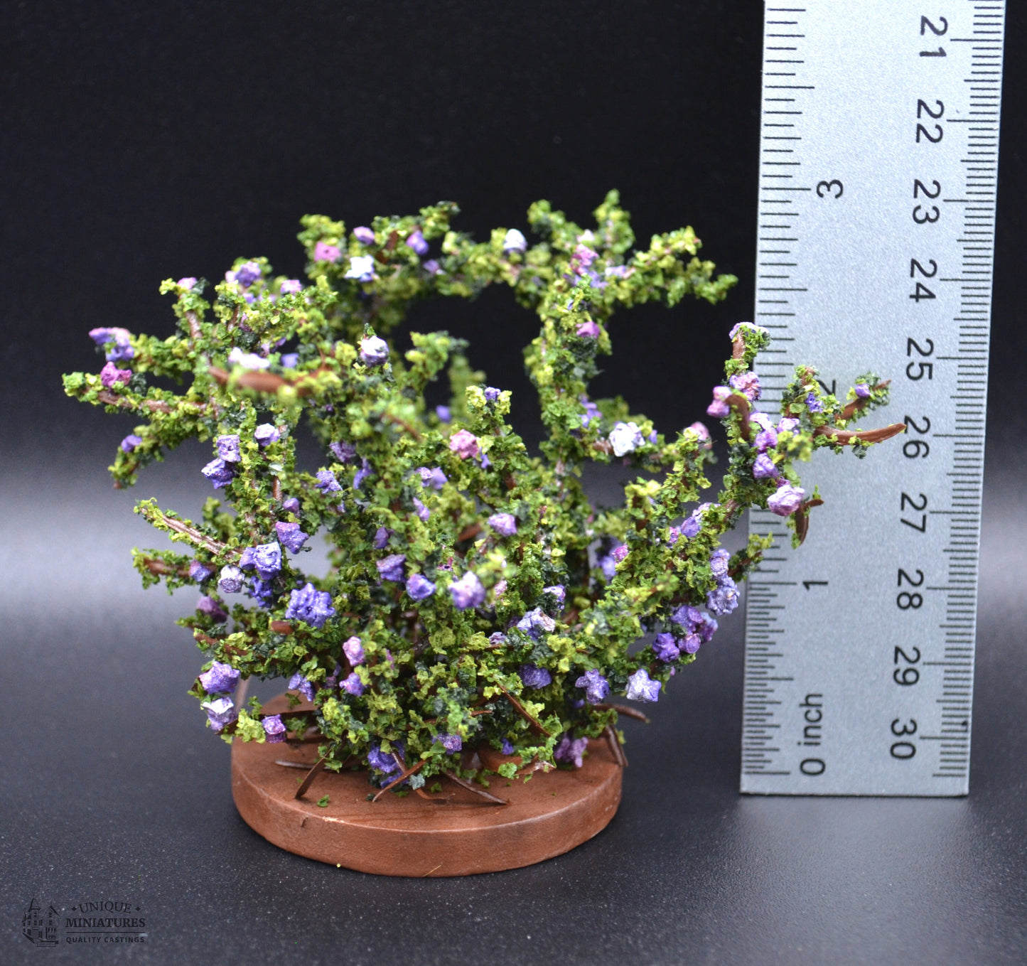 Small Purple Rose Bush | 3 Inches | Miniature for Dollhouse Garden