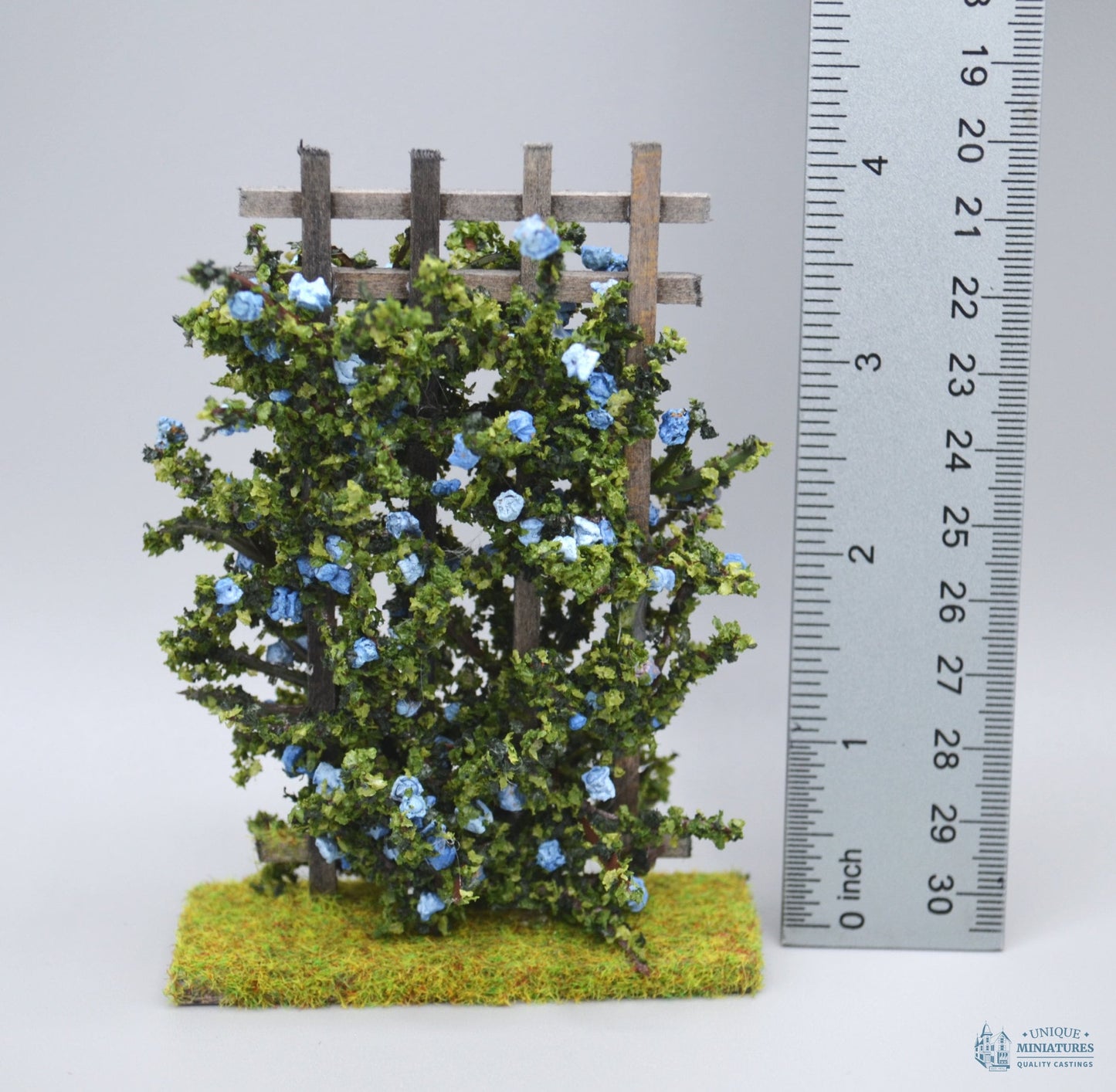 Blue Rose Trellis | 3 Inches | Miniature for Dollhouse Fairy Garden