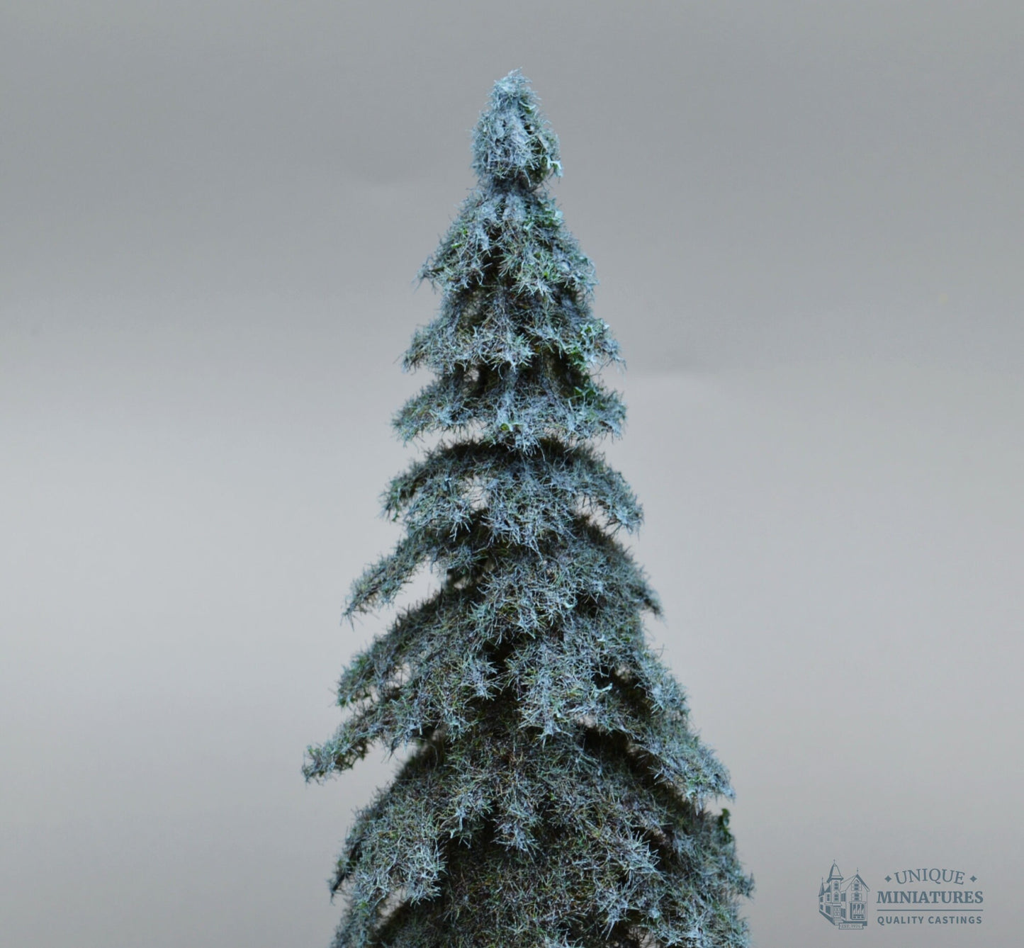 Blue Spruce on Round Base | 8 Inches | Dollhouse Miniature for Garden