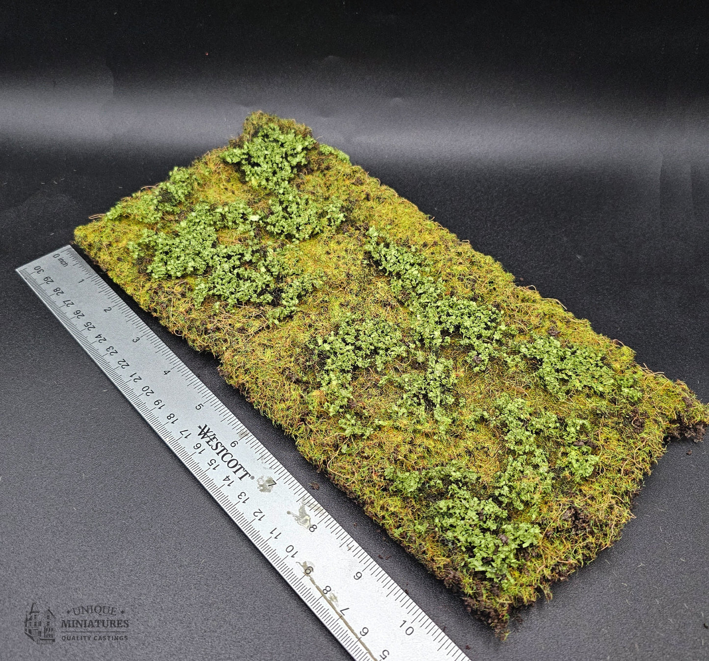 Meadow Green Textured Mat | 10x6 Inches | Miniature for Dollhouse Garden