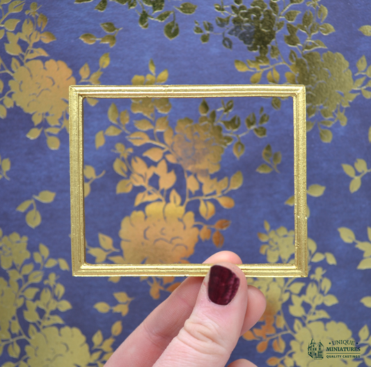 Simple Stepped Gold Frame | Miniature for Dollhouses | 3.5"