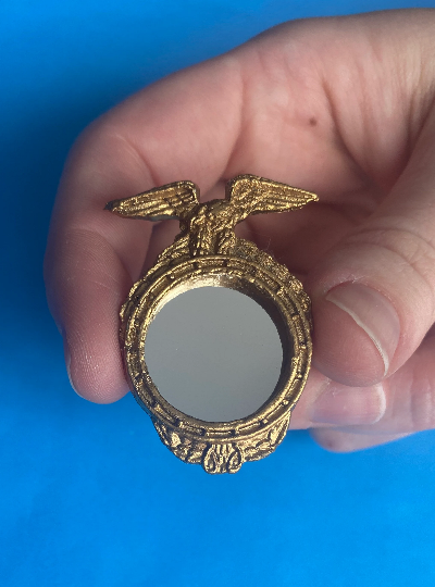 Miniature Gilded Eagle Frame | 1 3/16" x  1 7/8" | Ornamentation for Dollhouse Miniatures